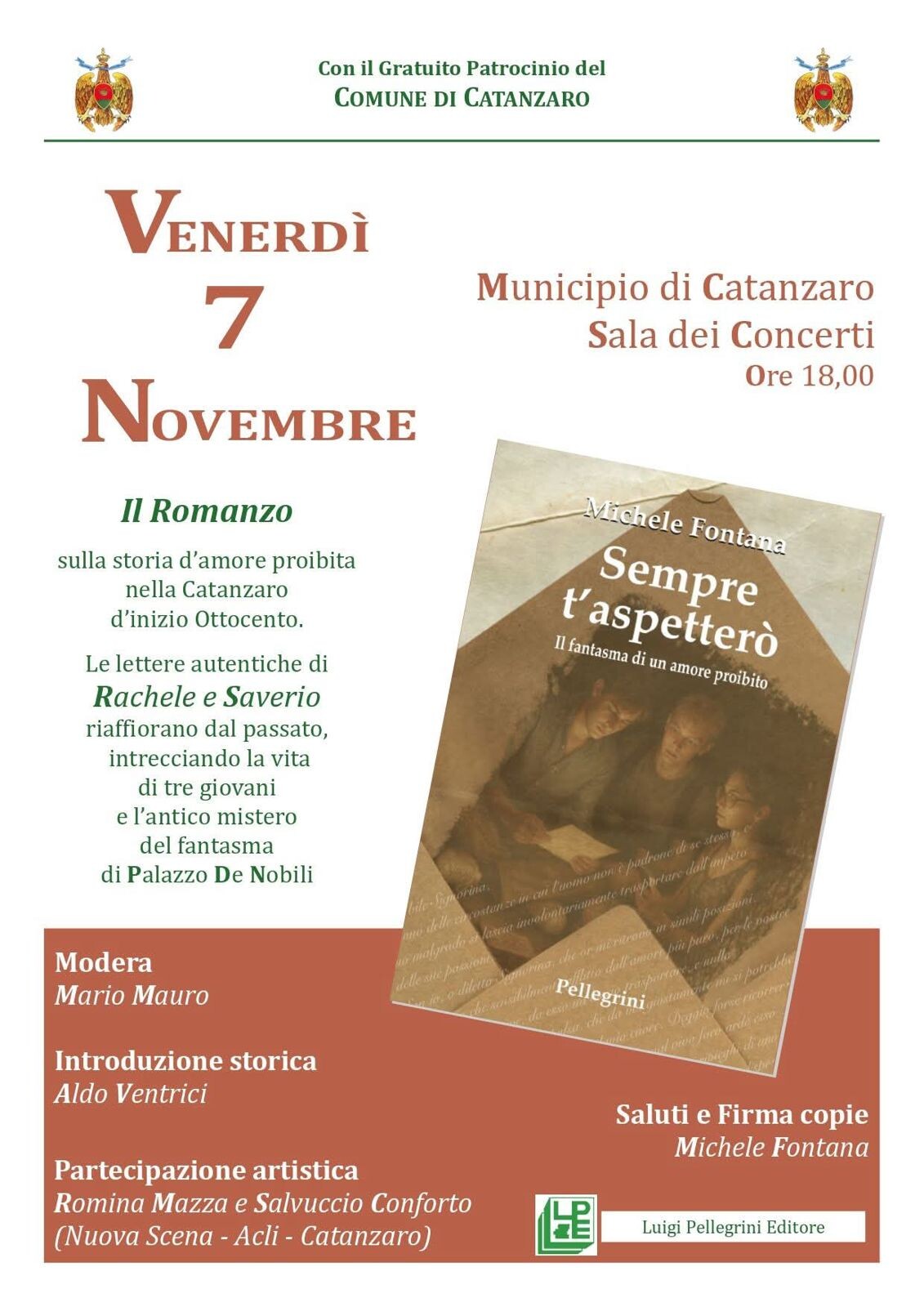 images Storia d’amore proibita nella Catanzaro dell’inizio '800: a palazzo De Nobili la presentazione del libro di Fontana