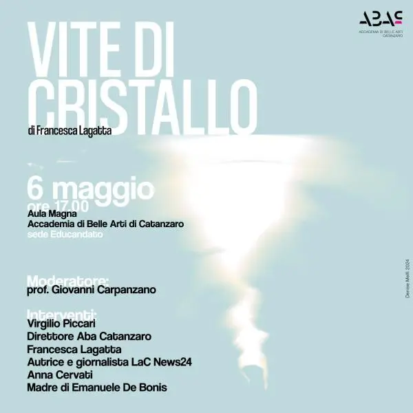 Catanzaro, domani la presentazione del libro “Vite di Cristallo” di Francesca Lagatta images Catanzaro, domani la presentazione del libro “Vite di Cristallo” di Francesca Lagatta