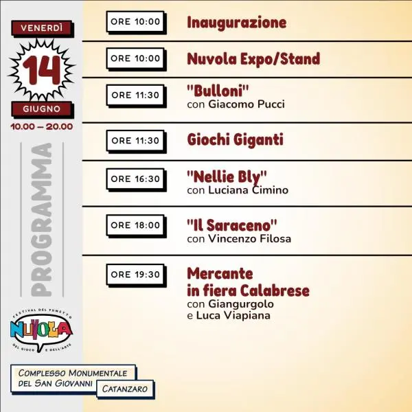 Nuvola, domani inaugura il Festival del fumetto di Catanzaro: al San Giovanni esposizioni, incontri con gli autori e giochi images Nuvola, domani inaugura il Festival del fumetto di Catanzaro: al San Giovanni esposizioni, incontri con gli autori e giochi