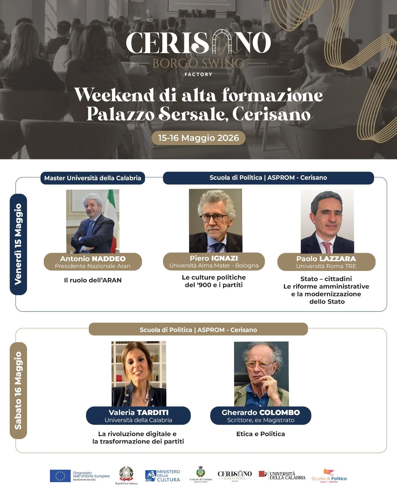 Cerisano si conferma hub della formazione: a Palazzo Sersale arrivano Colombo, Ignazi, Lazzara e Naddeo