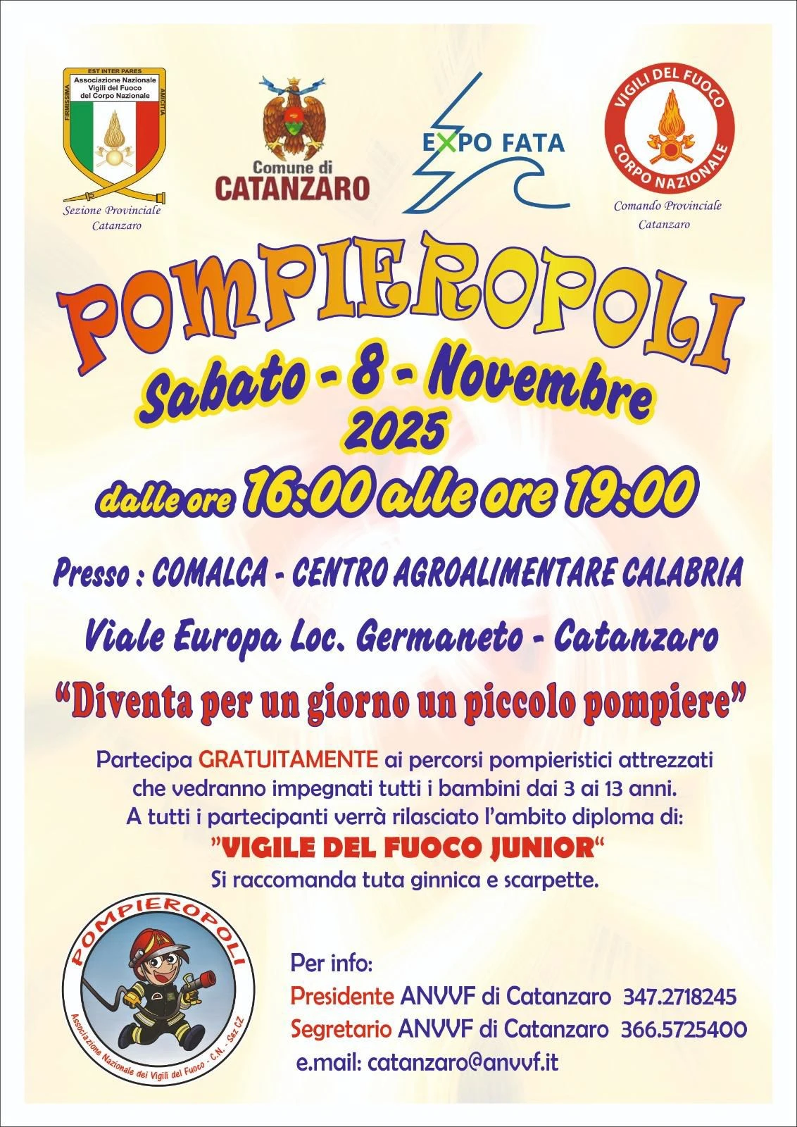 Expo Fata e Comalca a Catanzaro, l'8 novembre sbarca Pompieropoli: pomeriggio “straordinario” per i bimbi