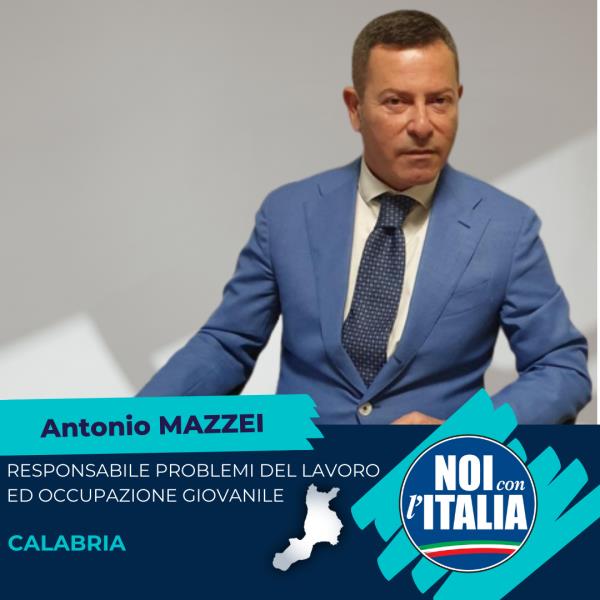 Noi con l’Italia Calabria, Antonio Mazzei nominato responsabile Regionale del Lavoro ed occupazione giovanile images Noi con l’Italia Calabria, Antonio Mazzei nominato responsabile Regionale del Lavoro ed occupazione giovanile
