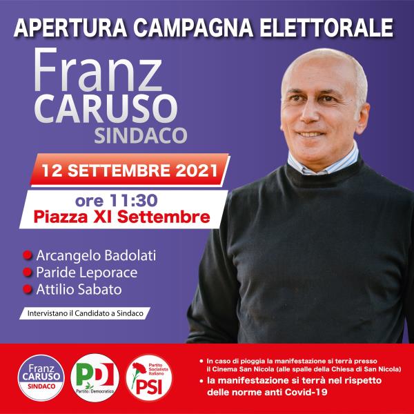 Elezioni a Cosenza, domenica l'apertura della campagna elettorale di Franz Caruso images Elezioni a Cosenza, domenica l'apertura della campagna elettorale di Franz Caruso