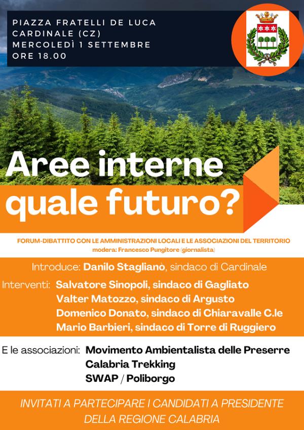images Cardinale. 'Aree interne': forum-dibattito con sindaci e associazioni. Appuntamento in piazza l'1 settembre  