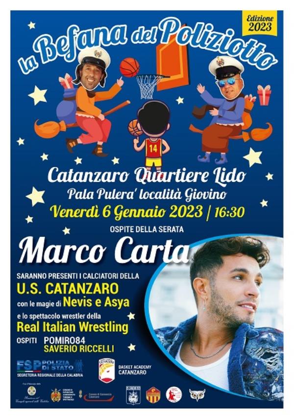Catanzaro, torna la "Befana del Poliziotto 2023": al Pala Pulerà la maratona del divertimento images Catanzaro, torna la "Befana del Poliziotto 2023": al Pala Pulerà la maratona del divertimento