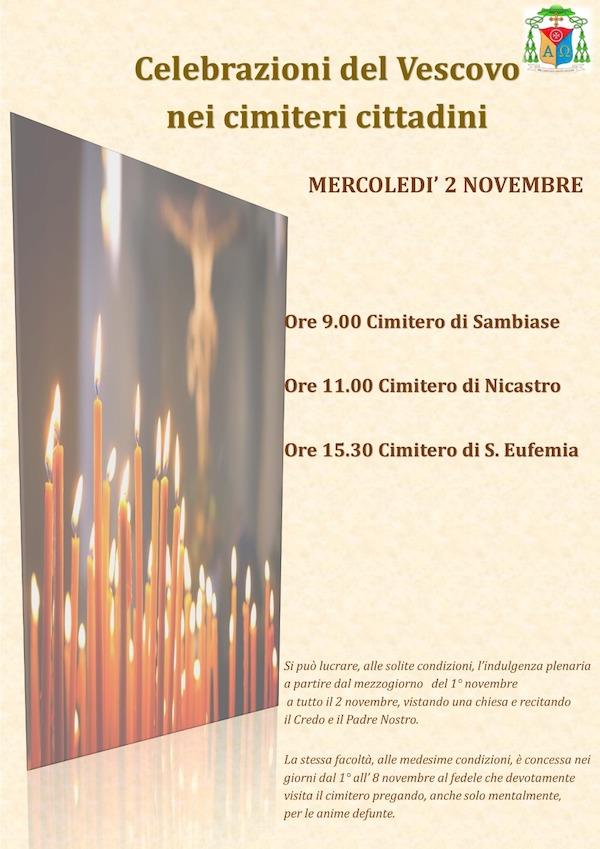 Lamezia, commemorazione defunti: il vescovo Parisi celebrerà l'Eucarestia nei tre cimiteri images Lamezia, commemorazione defunti: il vescovo Parisi celebrerà l'Eucarestia nei tre cimiteri