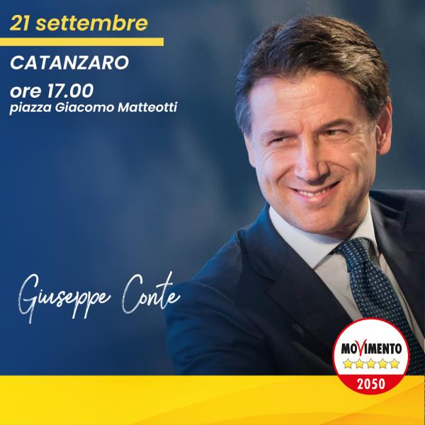 images Catanzaro. Domani il comizio di Conte, Parentela (M5S): "Parlerà da una pedana, niente palco: segno di umiltà e dialogo"