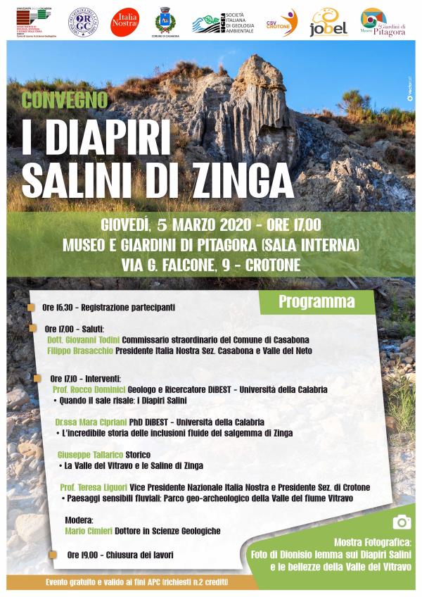 A Crotone il prossimo 5 marzo nei locali del Museo Pitagora un convegno su "Diapiri Salini di Zinga" images A Crotone il prossimo 5 marzo nei locali del Museo Pitagora un convegno su "Diapiri Salini di Zinga"