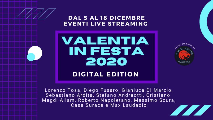 "Valentia in Festa" non si ferma e va online per un’edizione extra, si parte il 5 dicembre images "Valentia in Festa" non si ferma e va online per un’edizione extra, si parte il 5 dicembre