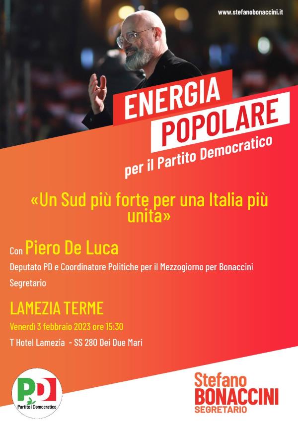 Pd, si lavora al Congresso costituente: oggi a Lamezia iniziativa per la mozione Bonaccini images Pd, si lavora al Congresso costituente: oggi a Lamezia iniziativa per la mozione Bonaccini