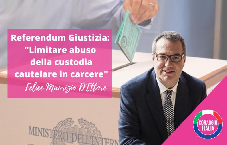 images Referendum giustizia, D'Ettore (CI): "Limitare l'abuso della custodia cautelare"