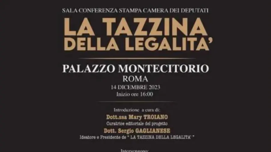 images La Tazzina della Legalità in tour: presentazione giovedì a Roma nella sala stampa della Camera