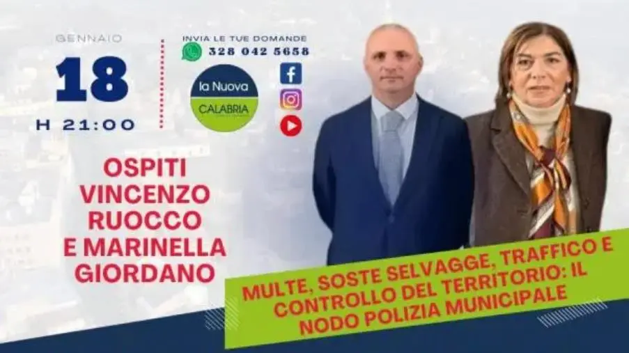 Catanzaro Capitale, ospiti il nuovo comandante della Polizia municipale e l'assessore Giordano (DIRETTA ALLE 21) images Catanzaro Capitale, ospiti il nuovo comandante della Polizia municipale e l'assessore Giordano (DIRETTA ALLE 21)