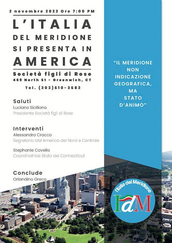 images "L'Italia del Meridione" si presenta in America. Crocco: "Traguardo importante"