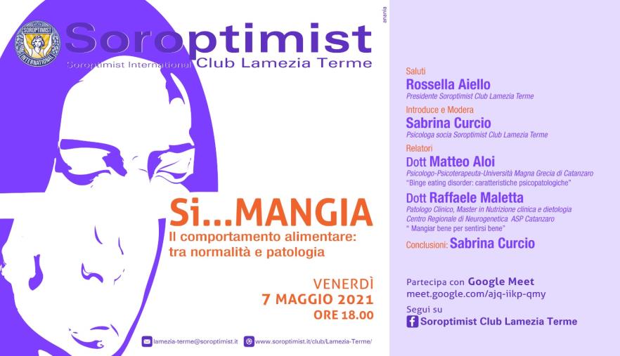 Oggi il webinar sul comportamento alimentare promosso dal Soroptimist di Lamezia Terme images Oggi il webinar sul comportamento alimentare promosso dal Soroptimist di Lamezia Terme