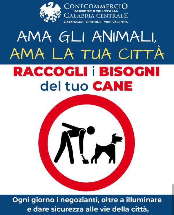 images Confcommercio Catanzaro lancia la campagna: "Ama gli animali, ama la tua città: raccogli i bisogni del tuo cane"