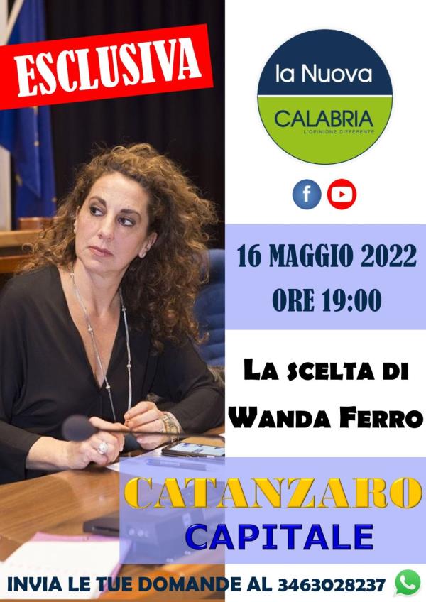 Catanzaro Capitale: oggi alle 19 la puntata in diretta con Wanda Ferro images Catanzaro Capitale: oggi alle 19 la puntata in diretta con Wanda Ferro