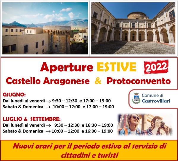 Castrovillari si prepara all'estate con i nuovi orari del Protoconvento Francescano e del Castello Aragonese images Castrovillari si prepara all'estate con i nuovi orari del Protoconvento Francescano e del Castello Aragonese