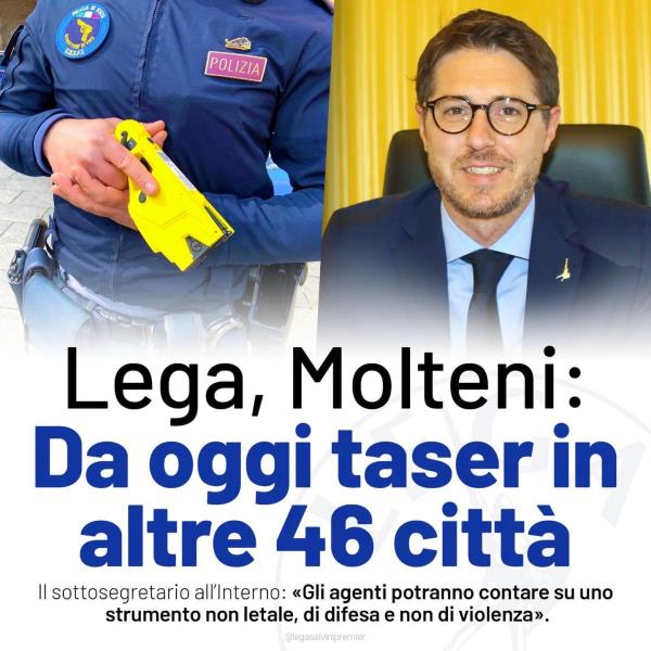 Sicurezza, Saccomanno (Lega): "Taser alle Forze dell'Ordine in altre sei città della Calabria" images Sicurezza, Saccomanno (Lega): "Taser alle Forze dell'Ordine in altre sei città della Calabria"