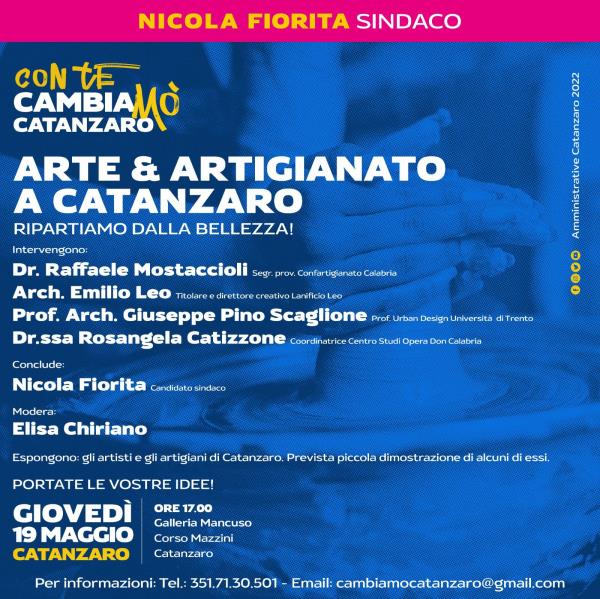 Comunali Catanzaro, “Arte&Artigianato” per ripartire dalla bellezza: incontro dibattito in Galleria Mancuso images Comunali Catanzaro, “Arte&Artigianato” per ripartire dalla bellezza: incontro dibattito in Galleria Mancuso