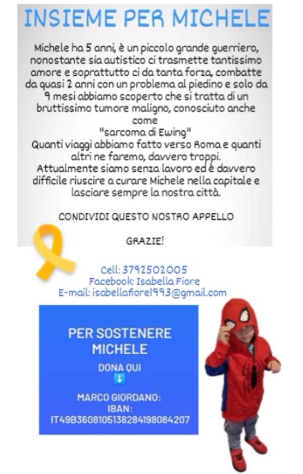 images Michele, il piccolo grande eroe che lotta contro il 'mostro': da Cosenza l'appello della madre