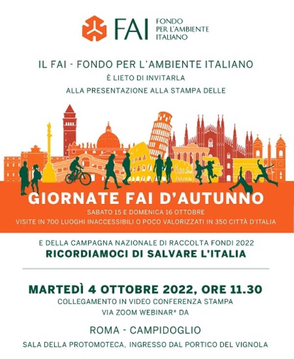 images Tornano le "Giornate Fai d'autunno 2022":  il 4 ottobre la presentazione