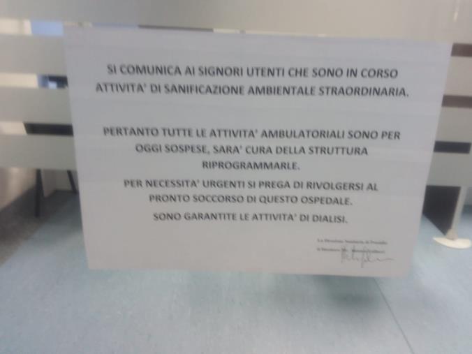 Coronavirus. Positiva un'infermiera all'ospedale di Soverato, sospese le attività ambulatoriali images Coronavirus. Positiva un'infermiera all'ospedale di Soverato, sospese le attività ambulatoriali