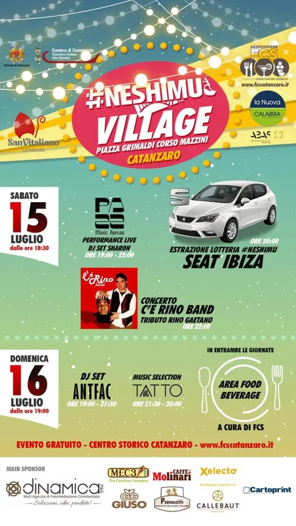 Il 15 luglio musica e street food nel centro di Catanzaro con il "Neshimu Village" images Il 15 luglio musica e street food nel centro di Catanzaro con il "Neshimu Village"