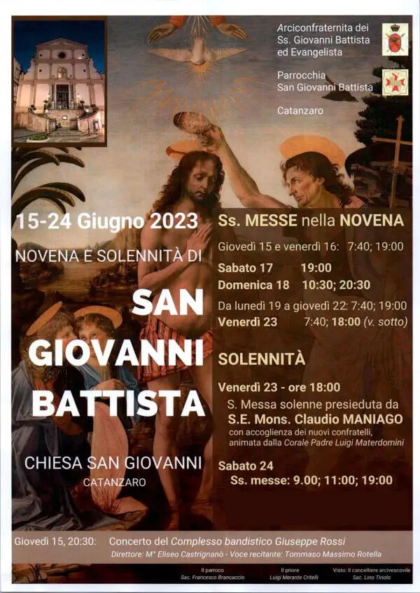 Catanzaro, domani 23 giugno si celebra San Giovanni con l'ammissione dei nuovi Cavalieri di Malta ad honorem images Catanzaro, domani 23 giugno si celebra San Giovanni con l'ammissione dei nuovi Cavalieri di Malta ad honorem