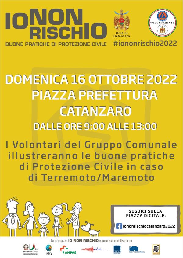 "Io non rischio", domenica in piazza a Catanzaro la campagna di prevenzione della Protezione Civile images "Io non rischio", domenica in piazza a Catanzaro la campagna di prevenzione della Protezione Civile