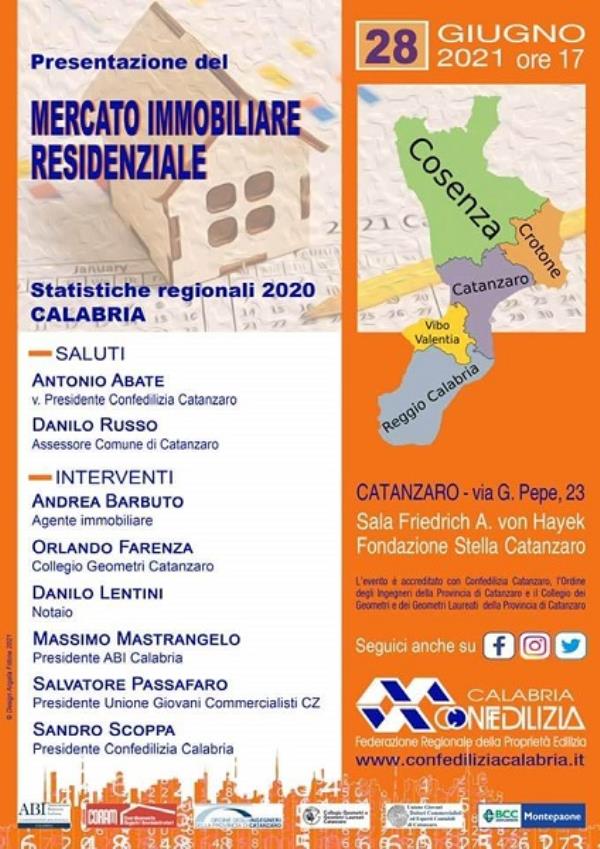 images Rapporto Immobiliare Calabria 2020.  Se ne parla domani pomeriggio in un incontro 
di Confedilizia Calabria

