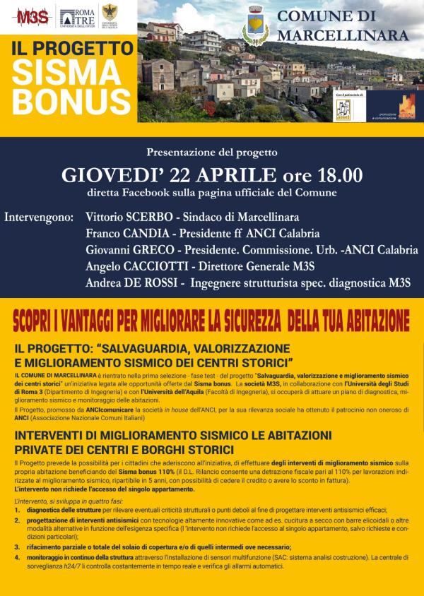 images Marcellinara entra nel progetto “Salvaguardia, valorizzazione e miglioramento sismico dei centri"