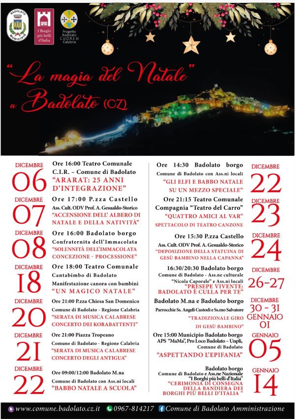 La magia del Natale a Badolato: al via un ricco programma di eventi tra borgo e marina images La magia del Natale a Badolato: al via un ricco programma di eventi tra borgo e marina