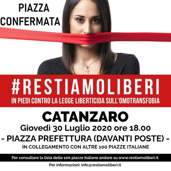 #RestiamoLiberi. Giovedì in piazza Prefettura per dire "no" alla legge sull'omotransfobia images #RestiamoLiberi. Giovedì in piazza Prefettura per dire "no" alla legge sull'omotransfobia