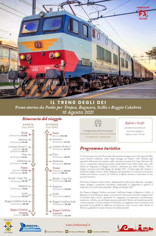 images Trasporti. Alla scoperta della costa calabrese: Presentato il "Treno degli Dei"