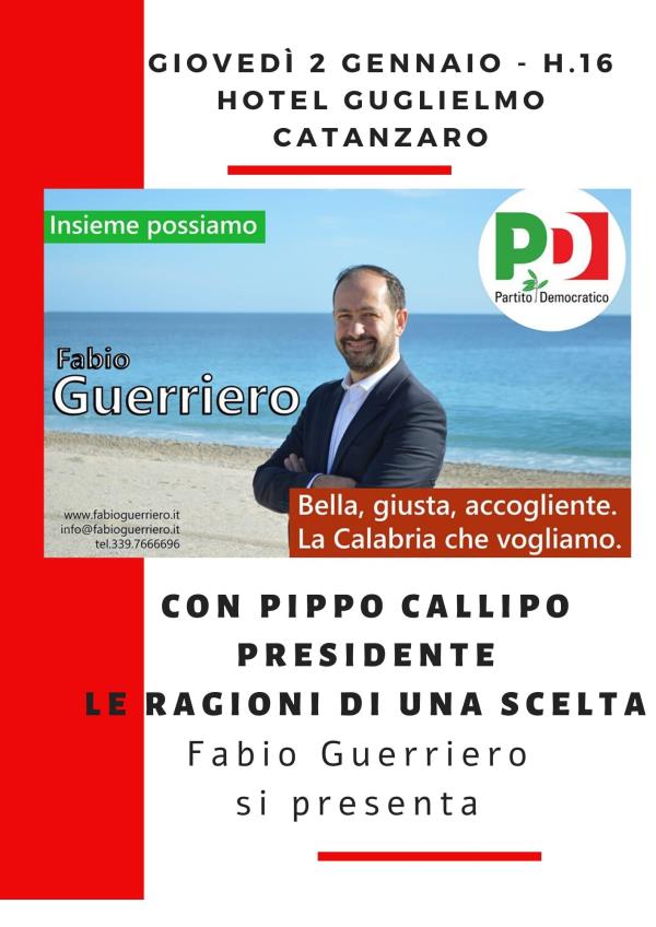 Regionali, domani la presentazione di Fabio Guerriero (Pd) images Regionali, domani la presentazione di Fabio Guerriero (Pd)