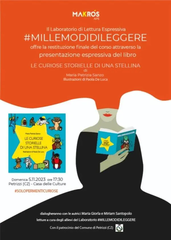 “Le curiose storielle di una stellina”: a Petrizzi la presentazione-spettacolo del libro di filastrocche di Maria Patrizia Sanzo images “Le curiose storielle di una stellina”: a Petrizzi la presentazione-spettacolo del libro di filastrocche di Maria Patrizia Sanzo