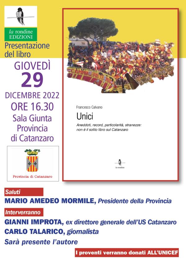 In libreria arriva "Unici", il Catanzaro calcio raccontato da Francesco Calvano images In libreria arriva "Unici", il Catanzaro calcio raccontato da Francesco Calvano
