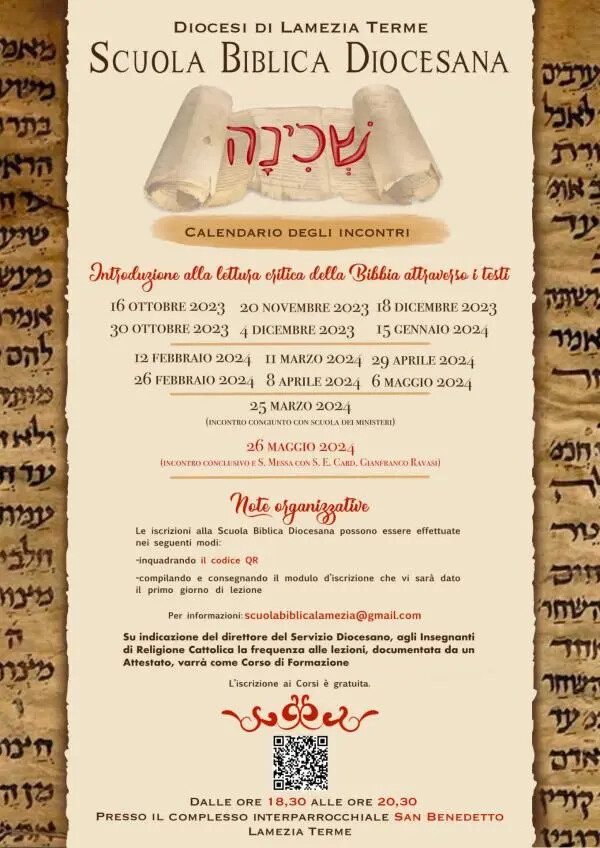 images Riprendono a Lamezia lunedì 16 ottobre gli incontri con la Scuola Biblica Diocesana “Shekhinah”