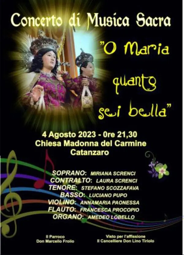 "O Maria quanto sei bella", un concerto di musica sacra nella parrocchia del Carmine images "O Maria quanto sei bella", un concerto di musica sacra nella parrocchia del Carmine