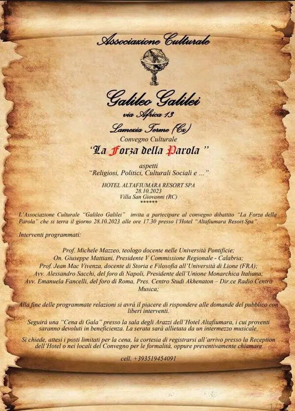 La forza della parola: a Villa San Giovanni il convegno dell'associazione Galilei images La forza della parola: a Villa San Giovanni il convegno dell'associazione Galilei