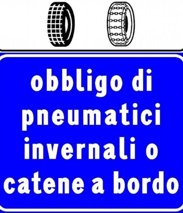 images Viabilità, dal 15 novembre obbligatorie catene a bordo o pneumatici invernali su strade a rischio