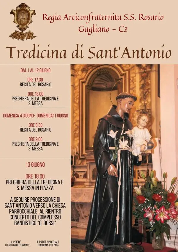 images Regia Arciconfraternita Santissimo Rosario di Gagliano, un concerto per la chiusura della ‘Tredicina di Sant’Antonio’
