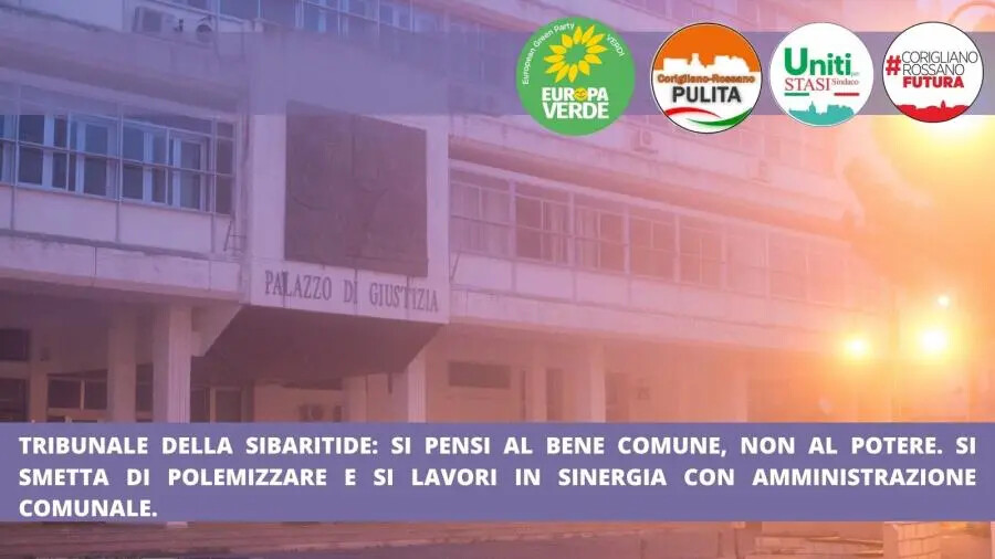 Tribunale della Sibaritide, riuniti alcuni Movimenti: "Si pensi al bene comune" images Tribunale della Sibaritide, riuniti alcuni Movimenti: "Si pensi al bene comune"