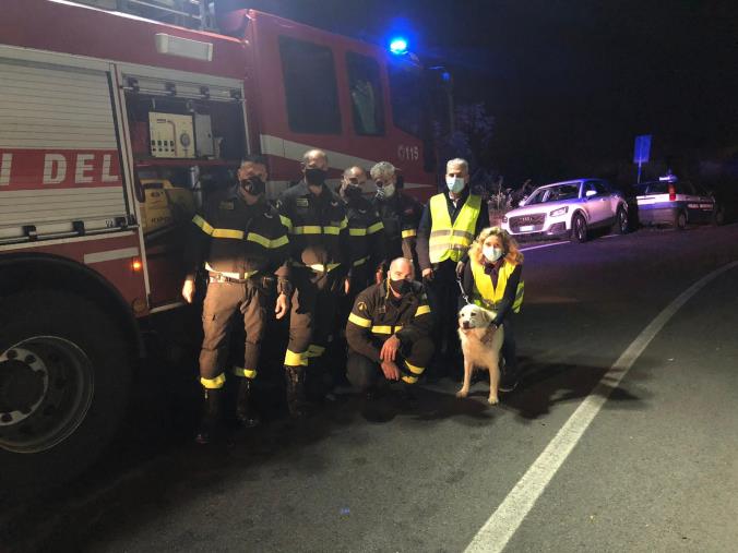 images Tiriolo. Storia a lieto fine per il cane Luky, recuperato in un burrone dai vigili del fuoco di Catanzaro