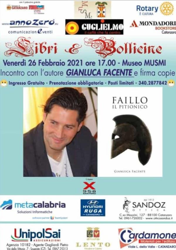 images "Libri&Bollicine", lo scrittore crotonese Gianluca Facente il 26 febbraio al Musmi di Catanzaro