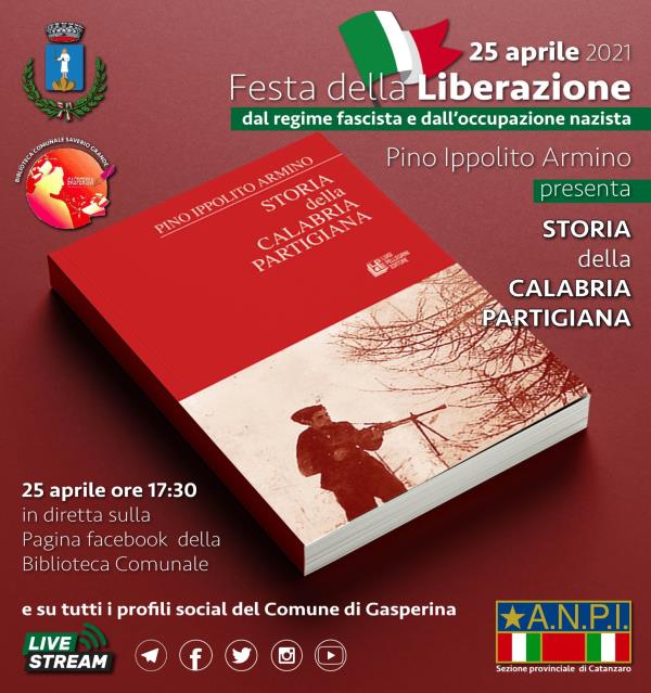 images "Storia della Calabria partigiana", per il 25 aprile la Biblioteca di Gasperina presenta il libro di Pino Ippolito Armino