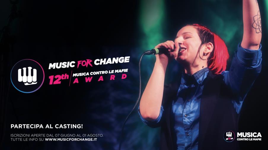 "Musica contro le mafie Award” per la sua XII edizione si trasforma in “Music for change”: da oggi le iscrizioni (VIDEO) images "Musica contro le mafie Award” per la sua XII edizione si trasforma in “Music for change”: da oggi le iscrizioni (VIDEO)
