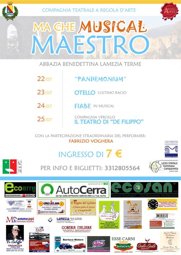 images Lamezia Terme. Spettacolo, sarà presentata domani al pubblico la rassegna "Ma che Musical...Maestro!"