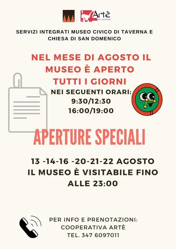 images Taverna. Museo Civico e Chiesa di San Domenico aperti tutti i giorni, anche fino a tarda sera